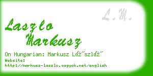 laszlo markusz business card